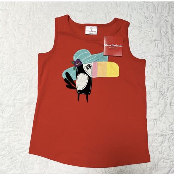 NWT Hanna Andersson Toucan Tank Top Size 8 - Picture 2 of 6
